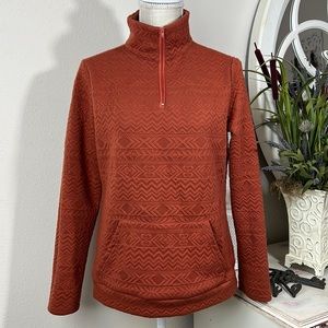 Burnt Orange S Zipper Sweater